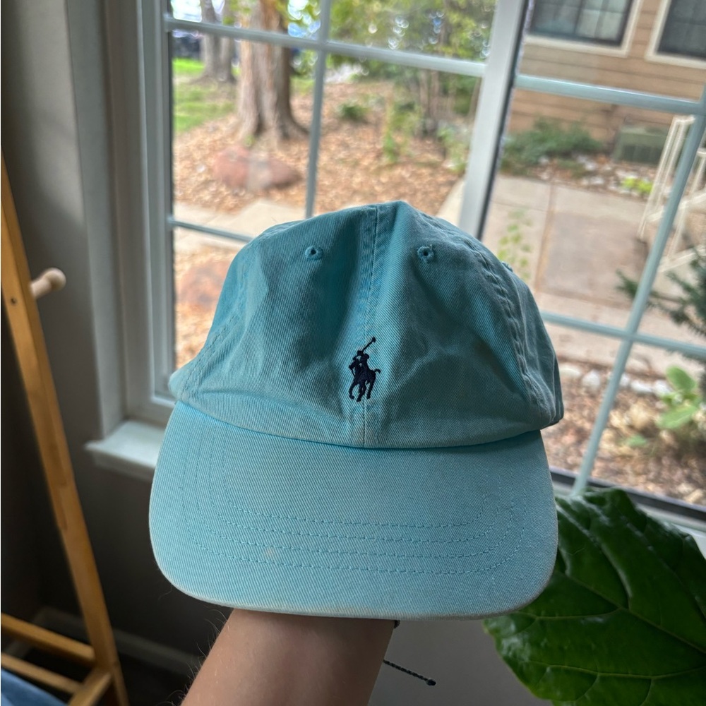 Polo by Ralph Lauren Light Blue Baseball Cap with Navy Pony Logo